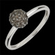 Anillo bola oro blanco y cuarzo fum�
