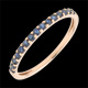 Anillo una vuelta oro rosa y zafiro azul