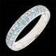 Anello due file oro bianco e topazio blu