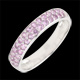 Anello due file oro bianco e zaffiro rosa