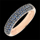 Anillo tres vueltas oro rosa y zafiro azul