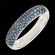 Anello tre file oro bianco e zaffiro blu