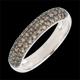 Anello tre file oro bianco e quarzo fum�