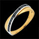 Ring Seilt�nzerin Bicolor mit schwarzen Diamanten