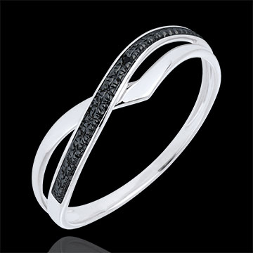 ventes en ligne Bague Marina or blanc et diamant noir