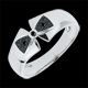 Bague Noeud Am�lia or blanc et diamants noirs