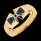 Anillo nudo Amelia oro amarillo y diamantes negros