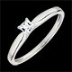 Anello Solitario Rivelazione - diamante Principessa 4 Griffe