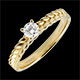 Solit�r Ring Goldene Bl�tter - Gelbgold