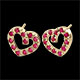 Boucles d'oreilles Coeur en f�te - Rubis