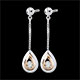 Pendientes L�grimas de ant�lope - pendientes largos oro rosa y oro blanco