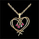 Colgante Coraz�n Destellos- diamante y rub�es
