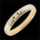 Anillo Promesse - oro amarillo y blanco - modelo peque�o