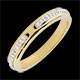 Anillo Promesse diamantes - oro amarillo y blanco - modelo peque�o
