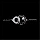 Pulsera Mundo - diamantes negros y blancos