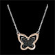 Collana Farfalla Lunare - oro rosa e diamante neri