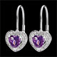 Boucles d'oreilles Coeur Enchantement - am�thyste
