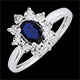 Anello Illusione Floreale - zaffiro