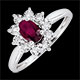 Anello Illusione Floreale - rubino