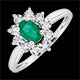 Anello Illusione Floreale - smeraldo