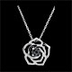 Collier Rose Mania - or blanc et diamants noirs