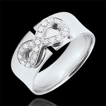 achat en ligne Bague Infini - or blanc et diamants - 9 carats