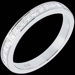 Alliance or blanc diamant semi pavÃ©e - serti rail - 0.5 carats - 13 ...