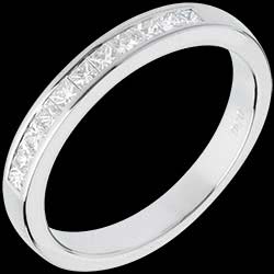 Alliance or blanc semi pavÃ©e - serti rail - 0.31 carats - 11 diamants ...
