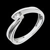 cadeau femmes Bague solitaire or blanc Ondine