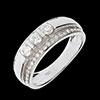femme Bague trilogie Sacre or blanc pav� - 0.77 carats - 57 diamants
