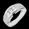 achat on line Bague trilogie Serrure pav�e or blanc - 0.84 carats - 59 diamants