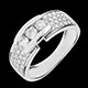 acheter en ligne bague trilogie serrure pavee or blanc