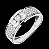 cadeau Bague trilogie Serrure pav�e or blanc - 0.51 carats - 57 diamants