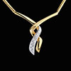 bijou Collier Baiser du gu�pard or jaune pav� - 13 diamants