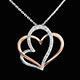 cadeau femme collier coeurs enlaces 18 diamants