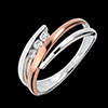 cadeau femme Bague trilogie Delphea or rose- or blanc - 3 diamants