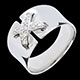 cadeau femme bague haute couture or blanc