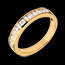 Alliance or jaune semi pav�e - serti rail - 0.65 carats - 0.65 carats - 8 diamants