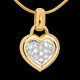 ventes en ligne pendentif coeur pave or jaune pm 26 carats 13 diam
