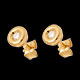 vente boucles oreilles calice diamant mm puce or jaune