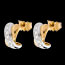 cadeau Boucles d'oreilles tandem paves or jaune et or blanc  - 12 diamants