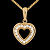 ventes Pendentif coeur en abyme (MM) - or jaune pav� - 18 diamants