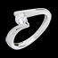 bague solitaire or blanc