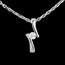 achat Pendentif apostrophe diamant (MM) - or blanc