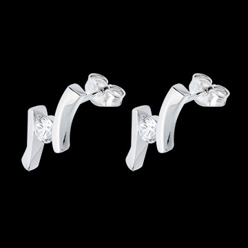 ventes on line Boucles d'oreilles apostrophe (TGM) - puces or blanc - 0.31 carats