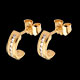vente boucles oreilles demi lunes pavees or jaune pm 12