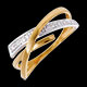 Anneau voltige or jaune-or blanc pav� - 3 diamants