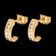 joaillerie boucles oreilles demi lunes or jaune pavees mm 22