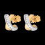 acheter on line Boucles d'oreilles demi lunes - Or jaune - Or Blanc - 16 diamants