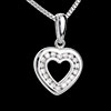 cadeau Pendentif coeur en abyme (MM) - or blanc pav� - 18 diamants